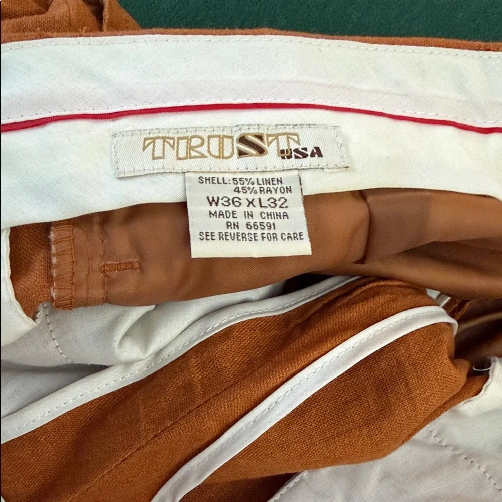 Men's Classic Orange Chinos.  CAJA.‎ # 2 B